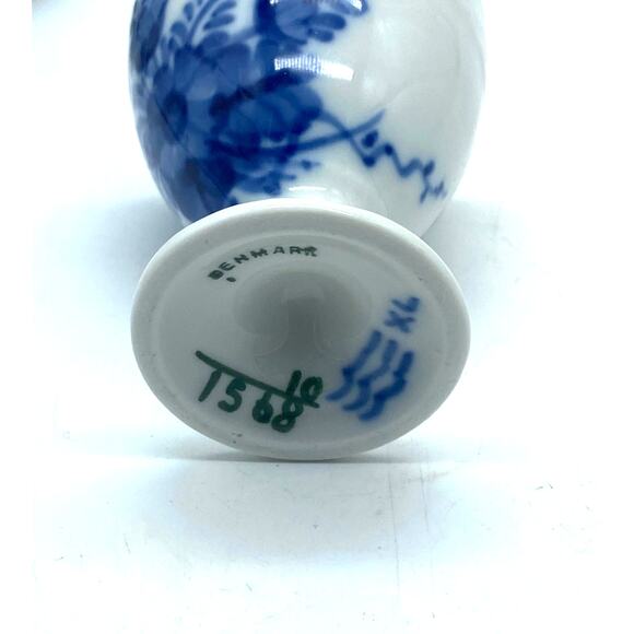 2 Denmark Vtg Royal Copenhagen Blue Flower‎ Egg Cup Royal # 10-1568 Factory 1st - Picture 7 of 9